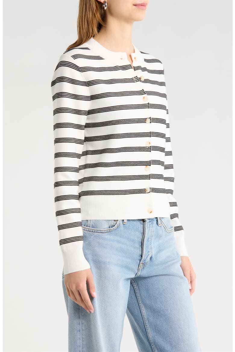 Tawni Stripe Cardigan, Alternate, color, BLACK WHITE STRIPE