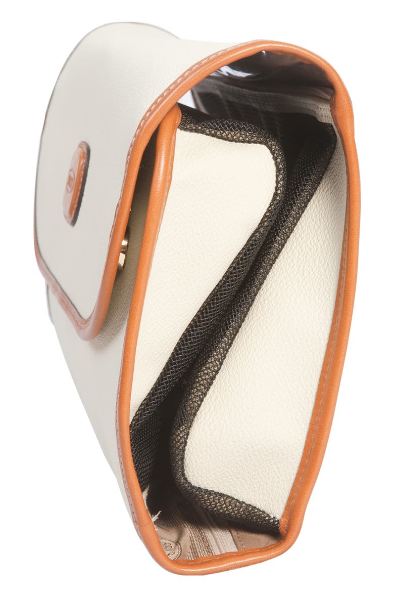 Firenze Faux Leather Trifold Dopp Kit, Alternate, color, CREAM