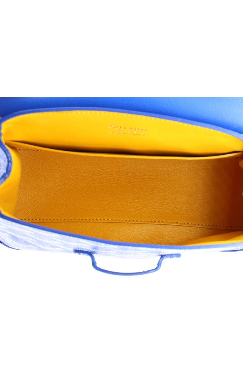 Pre-Owned Goyard Saigon Top Handle Bag Coated Canvas with Leather Mini, Alternate, color, Blue