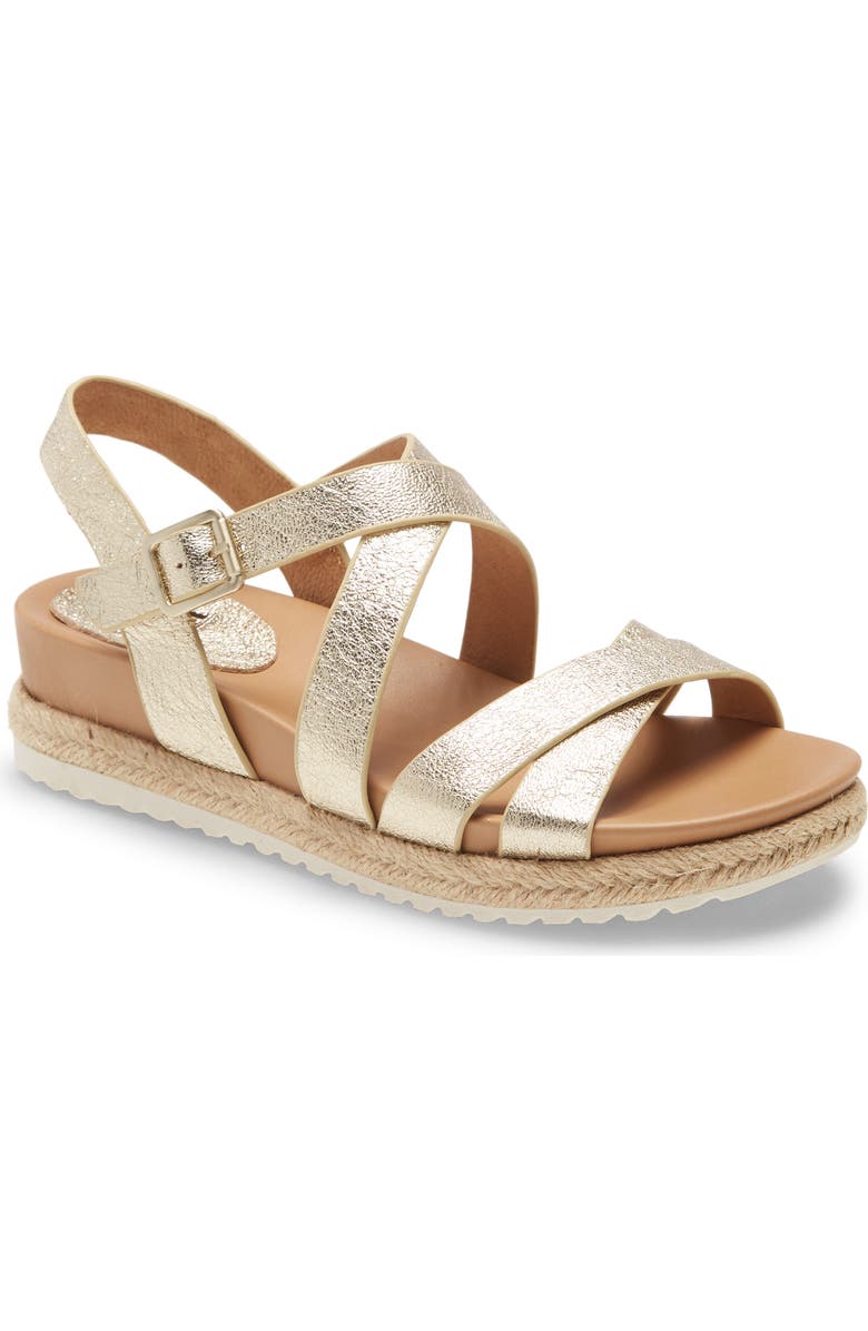 Söfft Beechwood Platform Sandal, Main, color, Platinum Leather