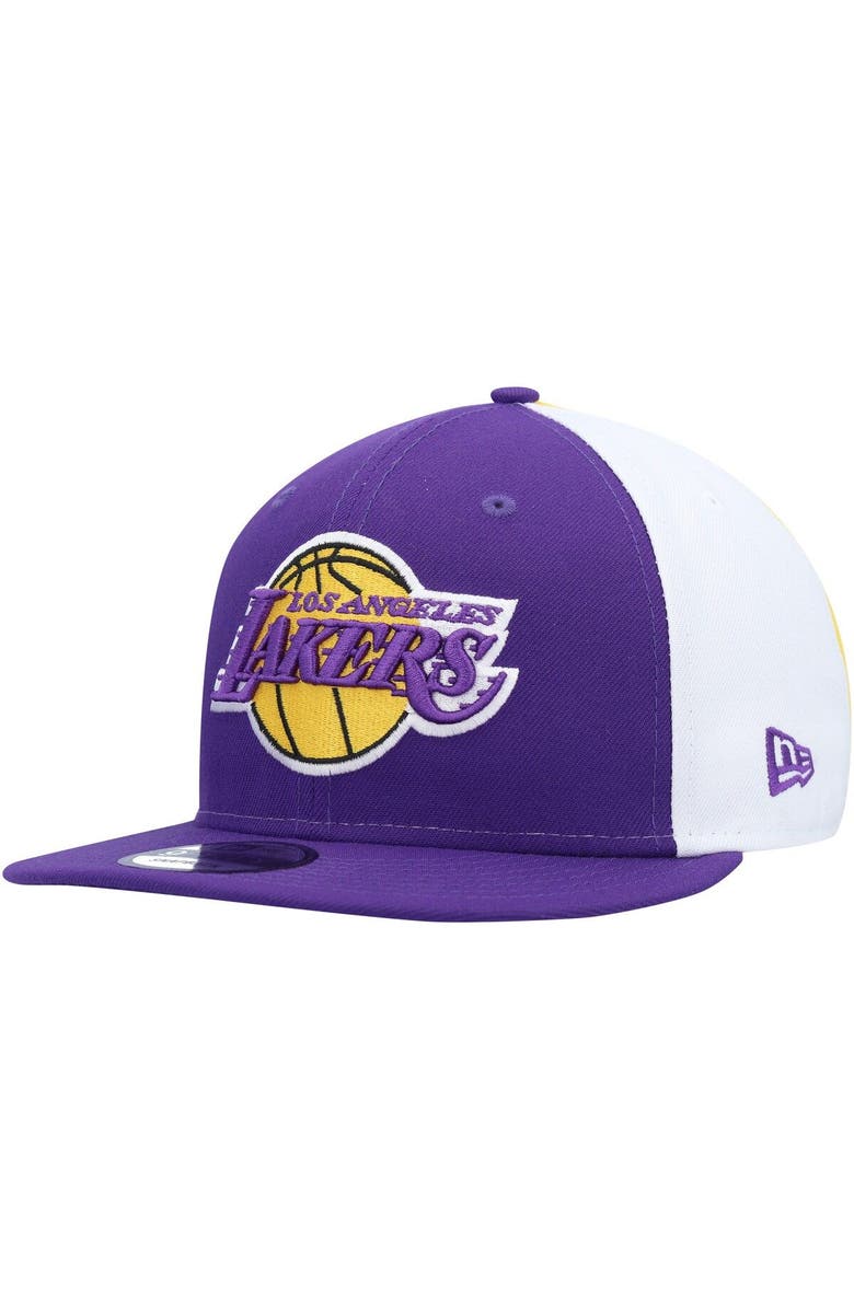 New Era Men's New Era Purple Los Angeles Lakers Pop Panels 9FIFTY Snapback Hat, Alternate, color, 
