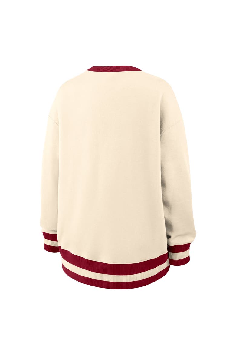 Women's Nike  Natural Oklahoma Sooners Oversized Legacy Arch Phoenix Sweatshirt, Alternate, color, Natural