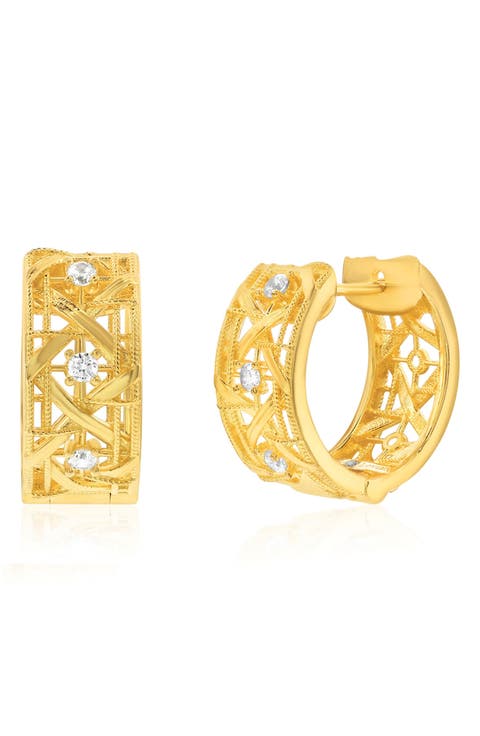 Golden Helix Cutout Huggie Hoops