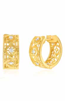 SUZY LEVIAN Golden Helix Cutout Huggie Hoops