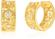 SUZY LEVIAN Golden Helix Cutout Huggie Hoops