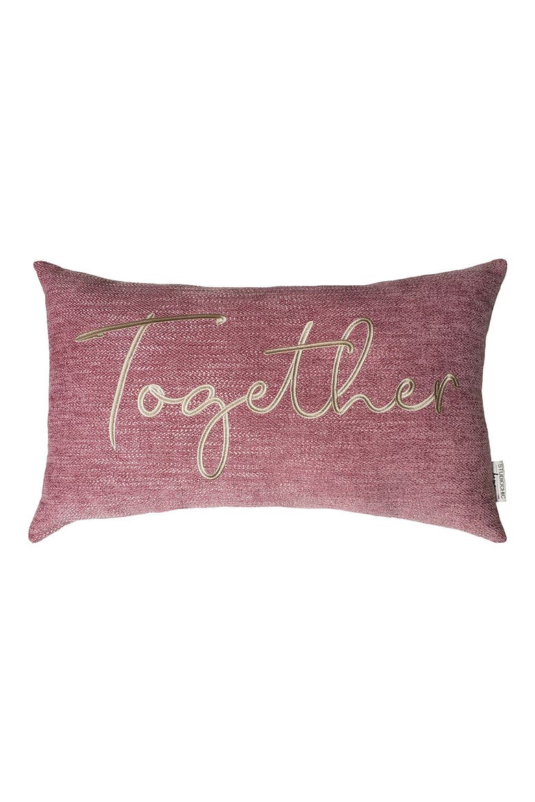 Sentiments Together Embroidered Accent Pillow, Main, color, BERRY