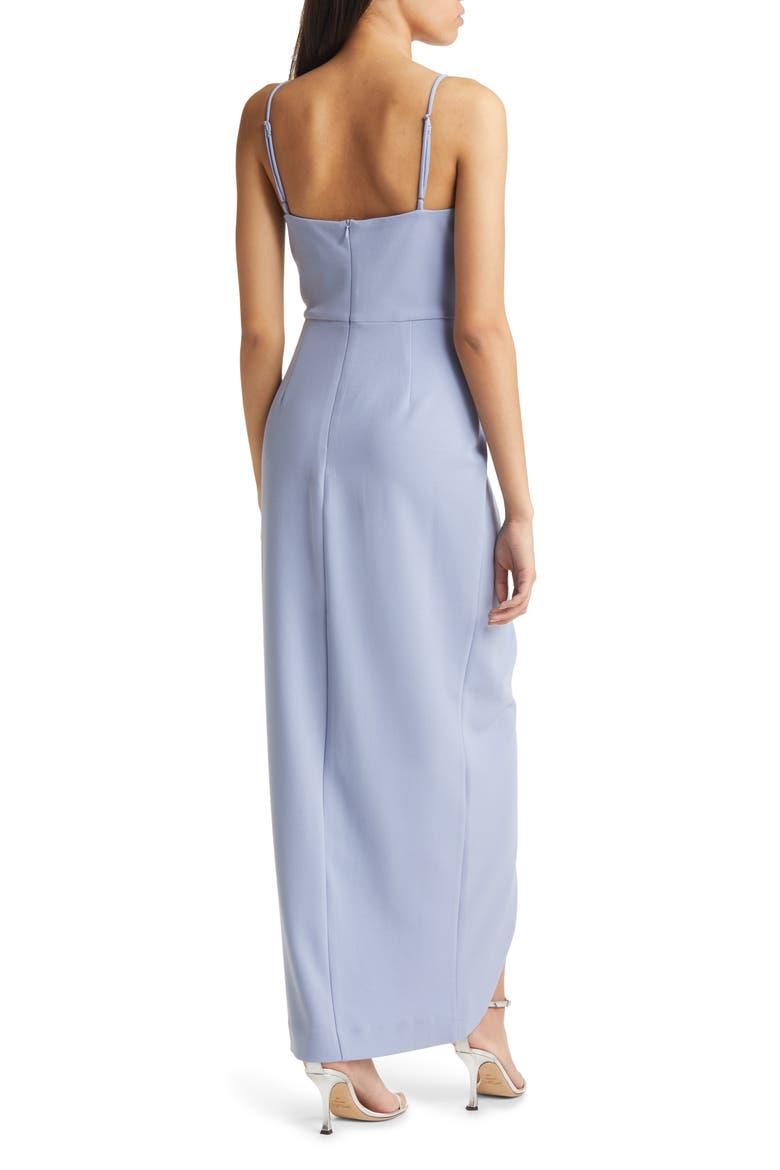 The Ines V-Neck Tulip Gown, Alternate, color, DUSTY BLUE