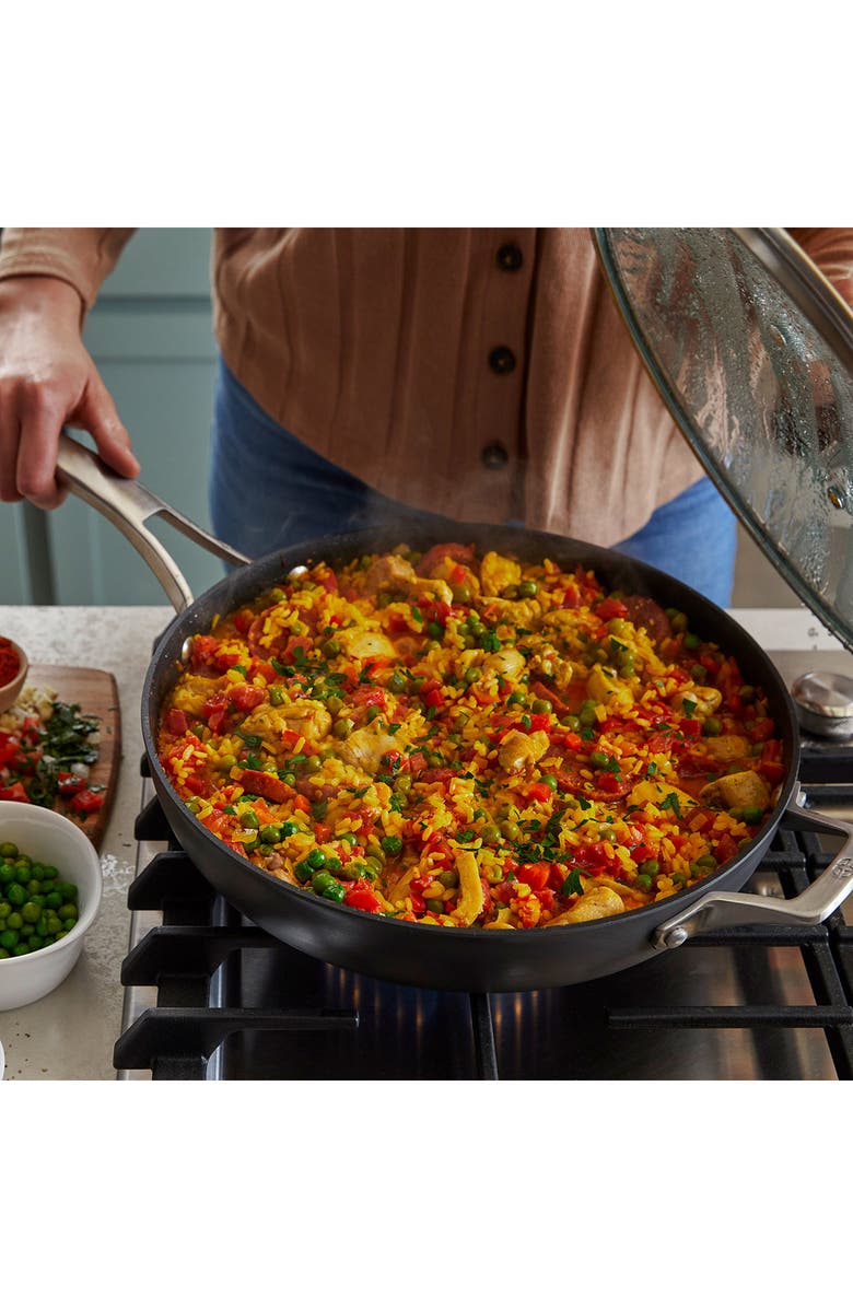 CALPHALON Premier Hard Anodized Nonstick 13-Inch Deep Skillet with Lid, Alternate, color, Black