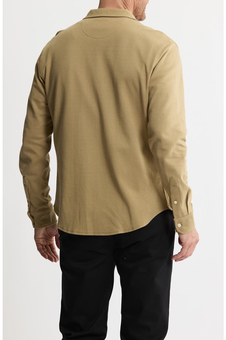 Stretch Pima Cotton Button-Up Shirt, Alternate, color, KHAKI