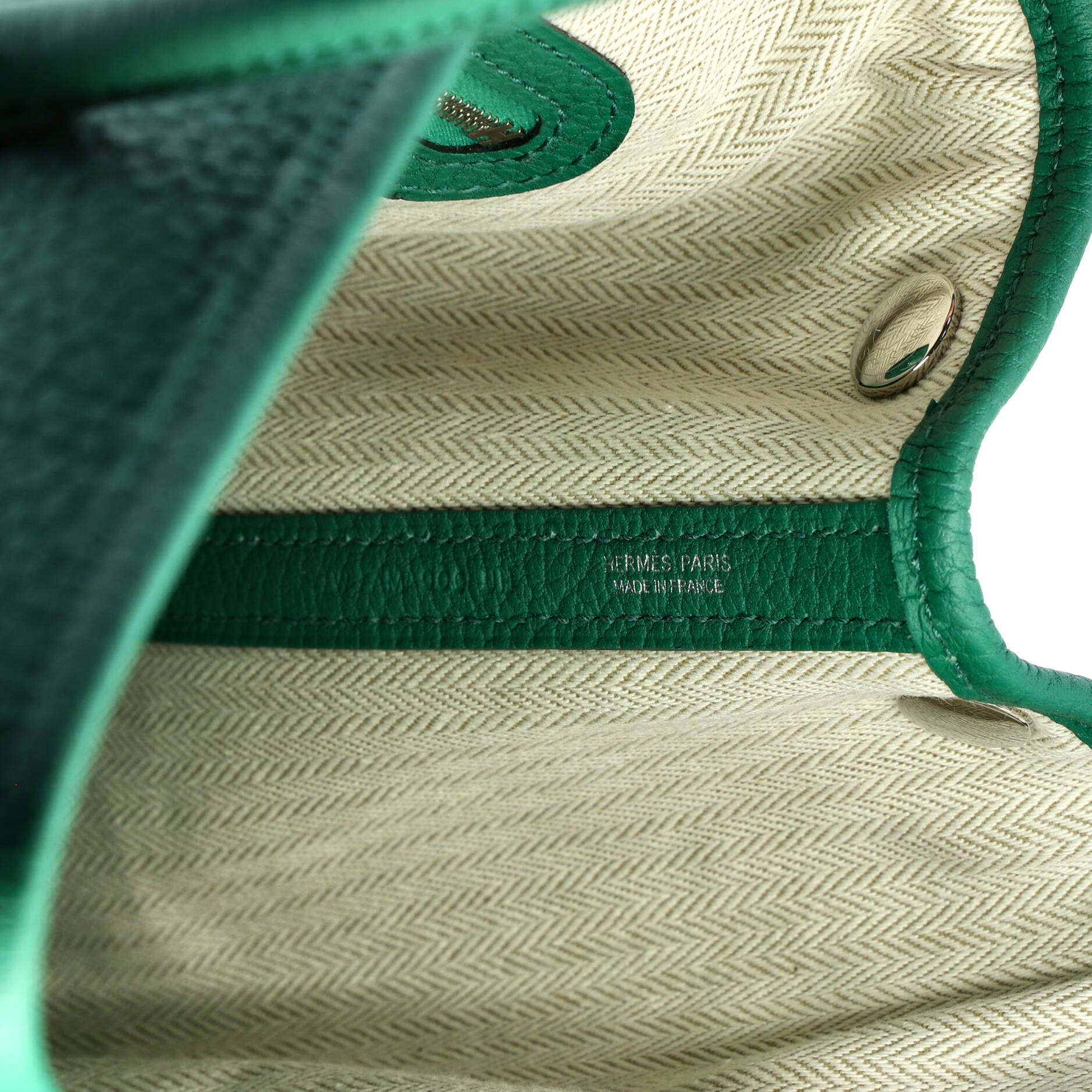 Pre-Owned Hermes Garden Party Tote Leather 30, Alternate, color, Vert Vertigo