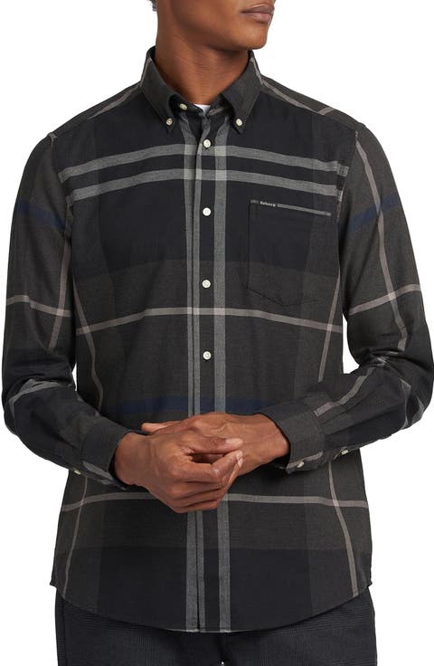 Dunoon Tailored Fit Plaid Button-Down Shirt