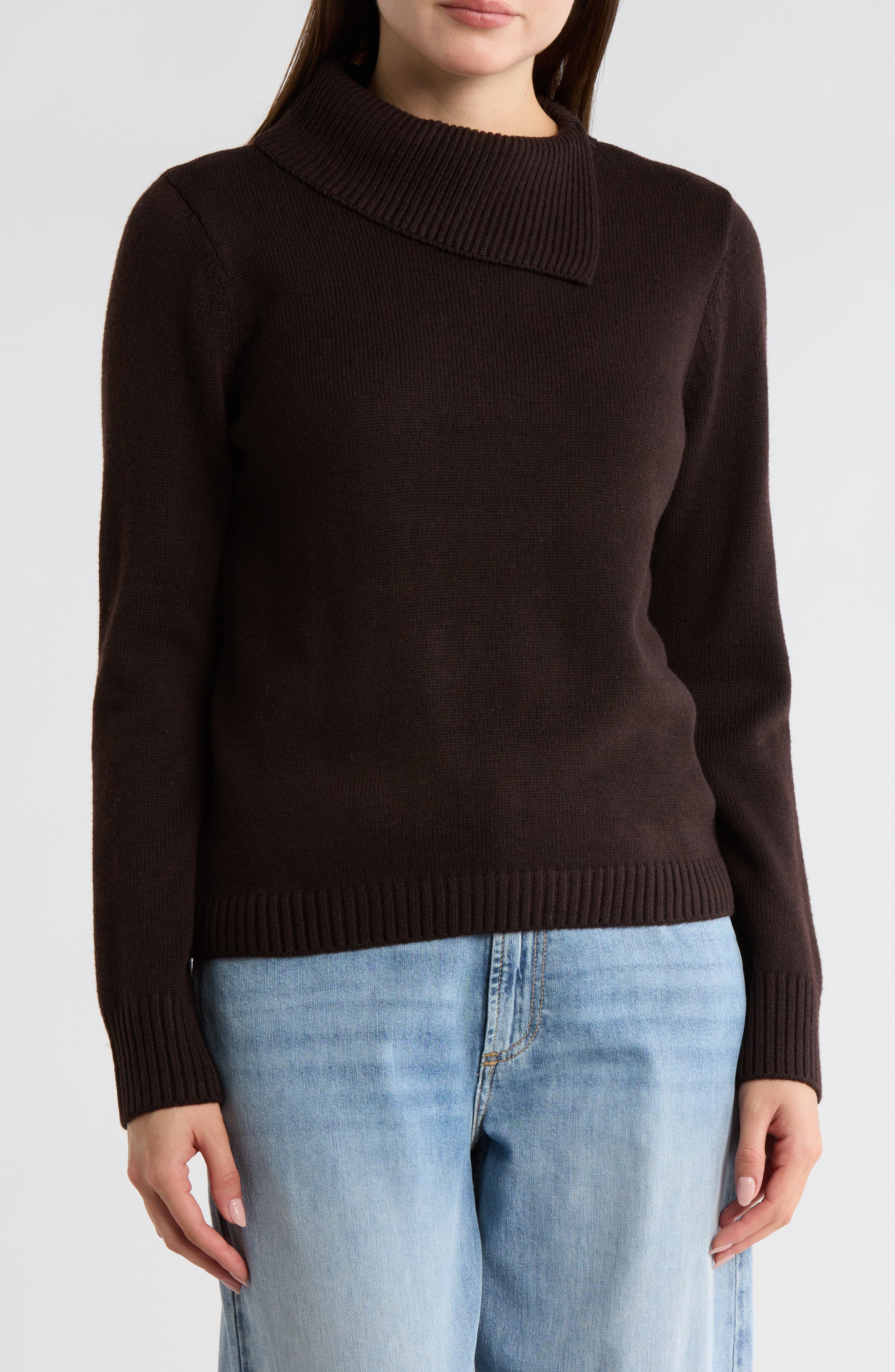 1.STATE Envelope Neck Pullover Sweater