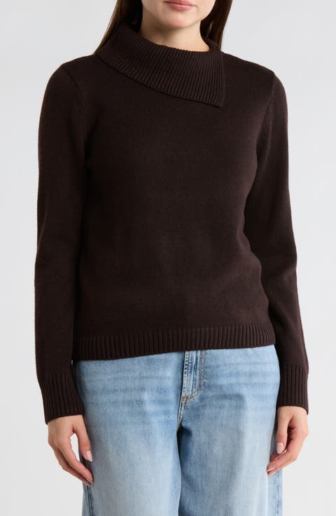 Envelope Neck Pullover Sweater