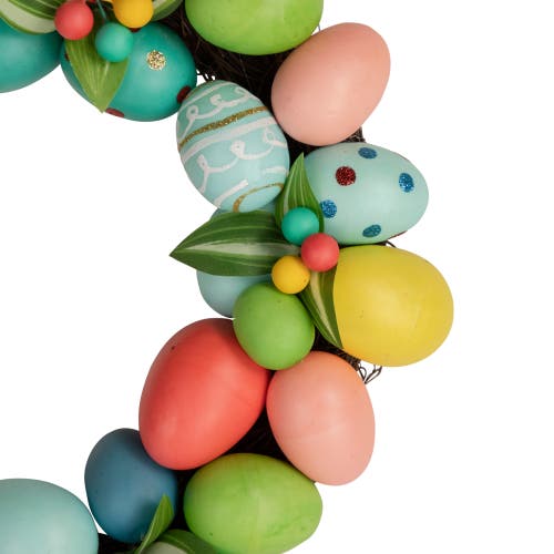 Northlight Decorated Easter Egg Twig Wreath In Pink