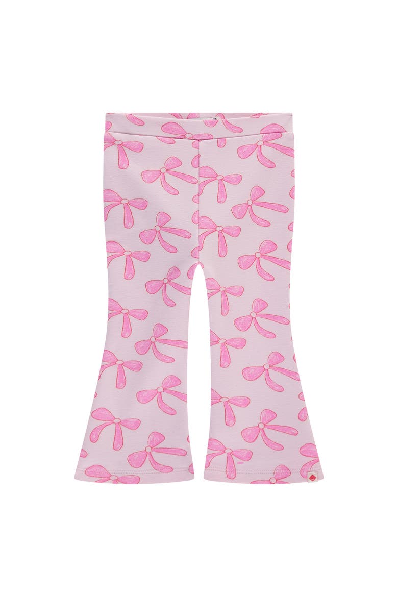Bow Print Flared Legging, Main, color, Powder