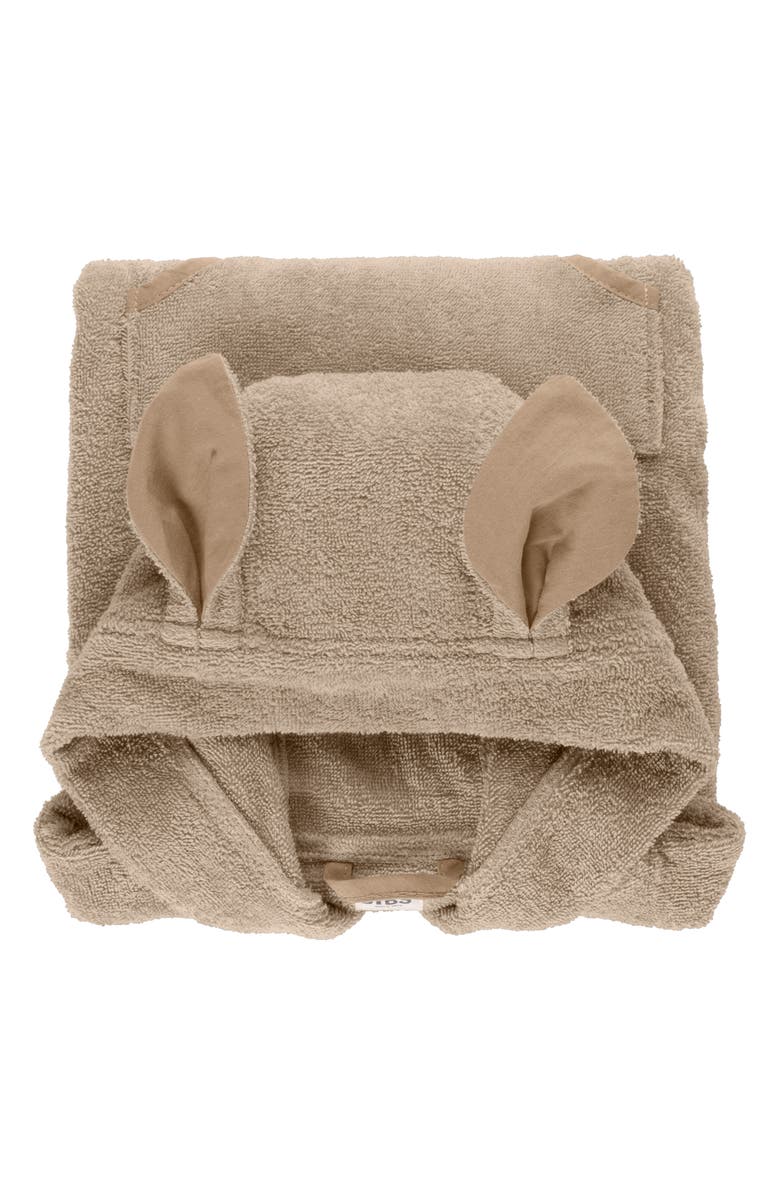 BIBS Kangaroo Hooded Bath Towel & Bath Mitrs Set, Alternate, color, Vanilla