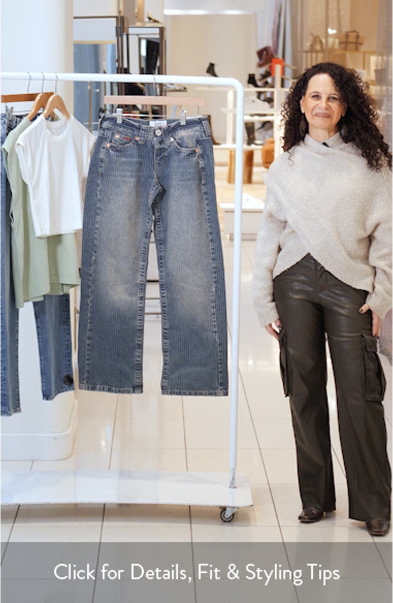 Kayla Pinstripe Low Rise Wide Leg Jeans, sales video thumbnail