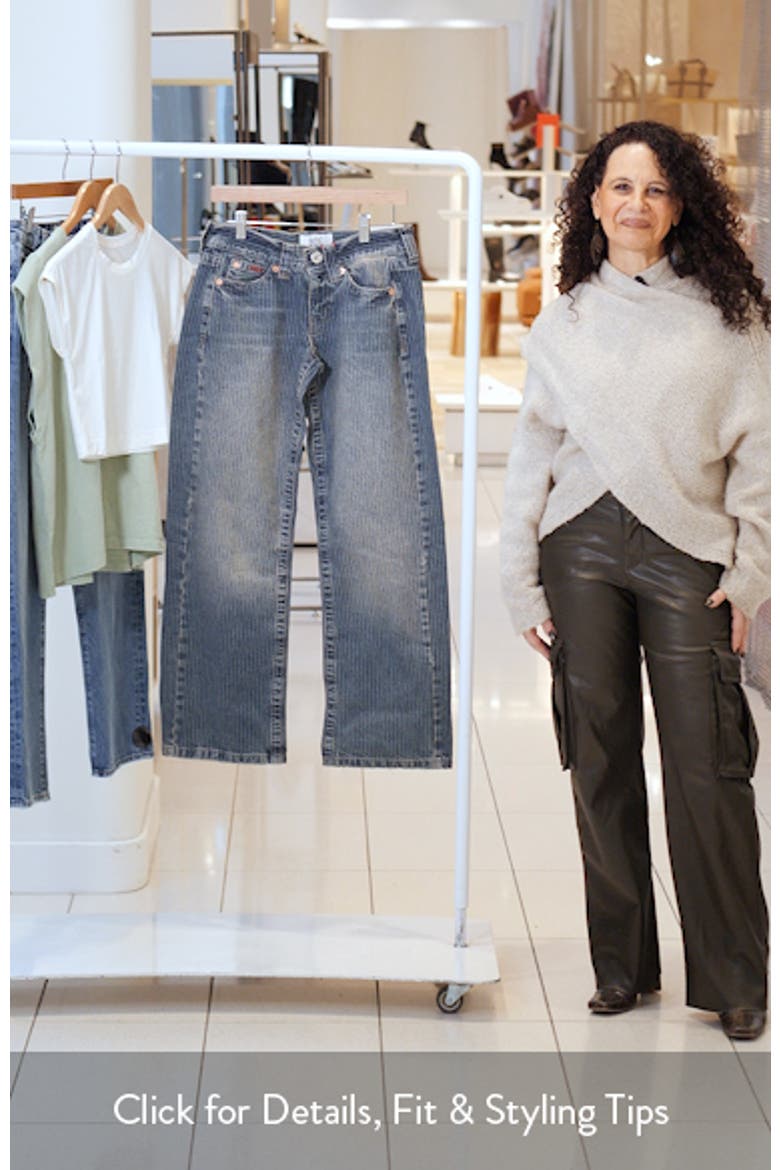 Kayla Pinstripe Low Rise Wide Leg Jeans video