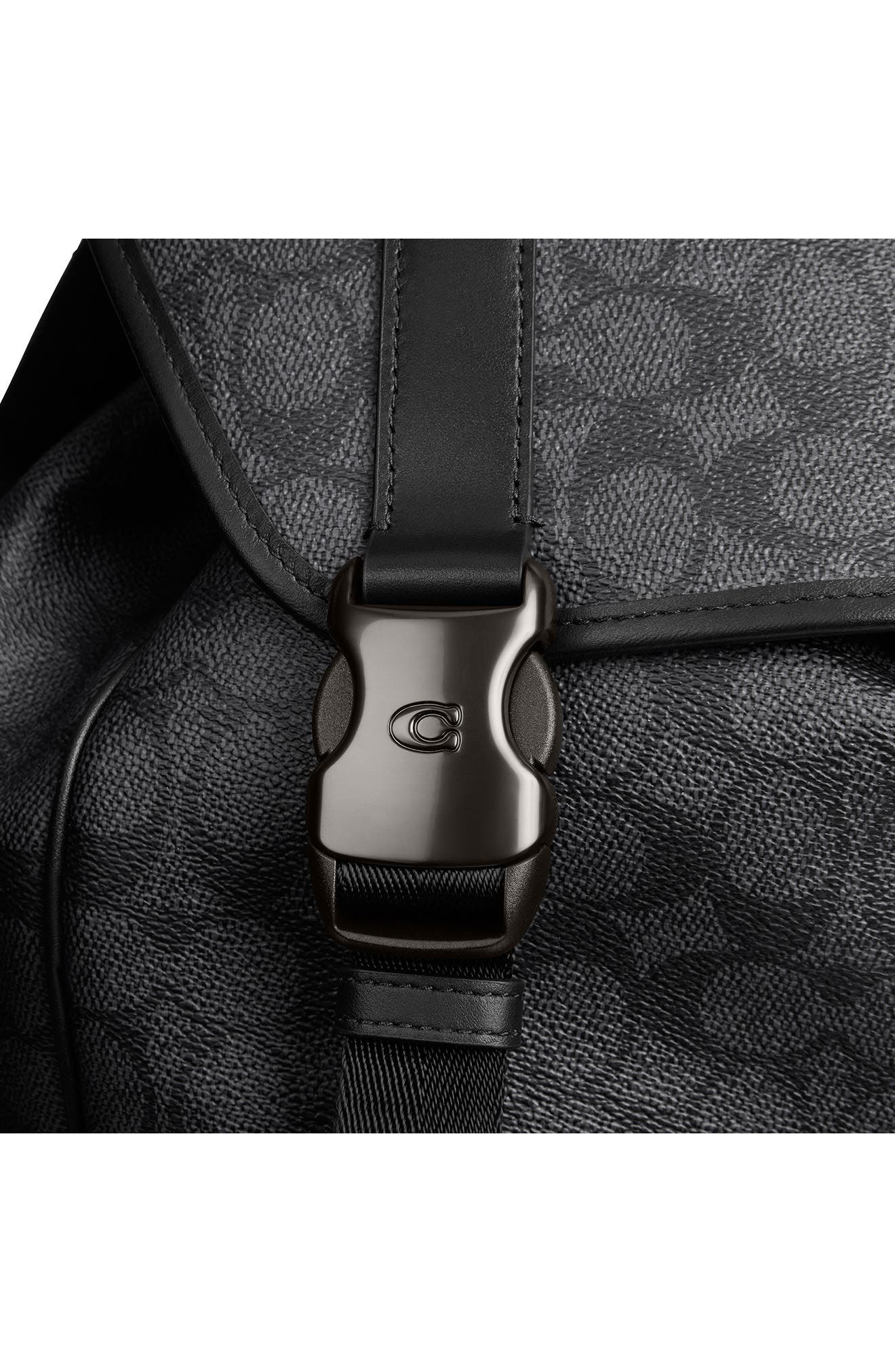 COACH League Signature Canvas Backpack, Alternate, color, Charcoal Signature