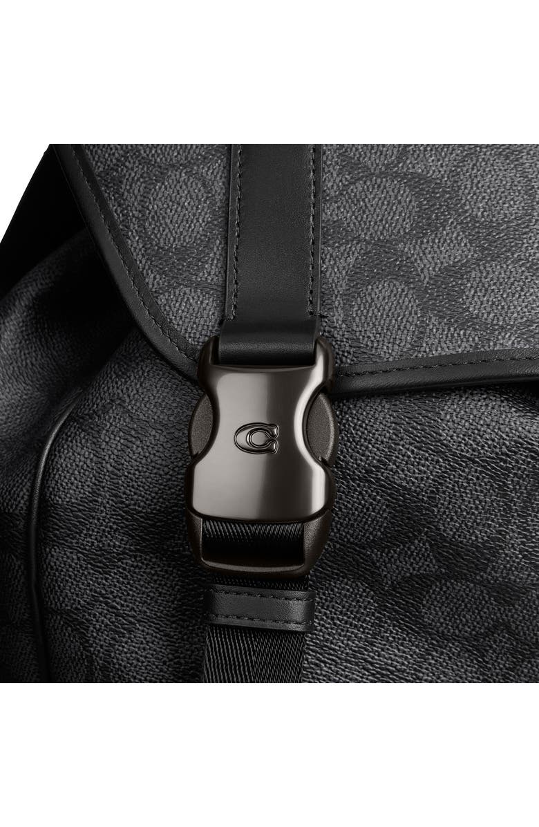COACH League Signature Canvas Backpack, Alternate, color, Charcoal Signature