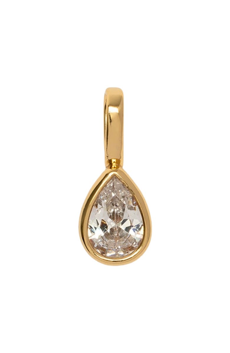 MADE BY MARY Pear CZ Charm, Main, color, Gold Vermeil