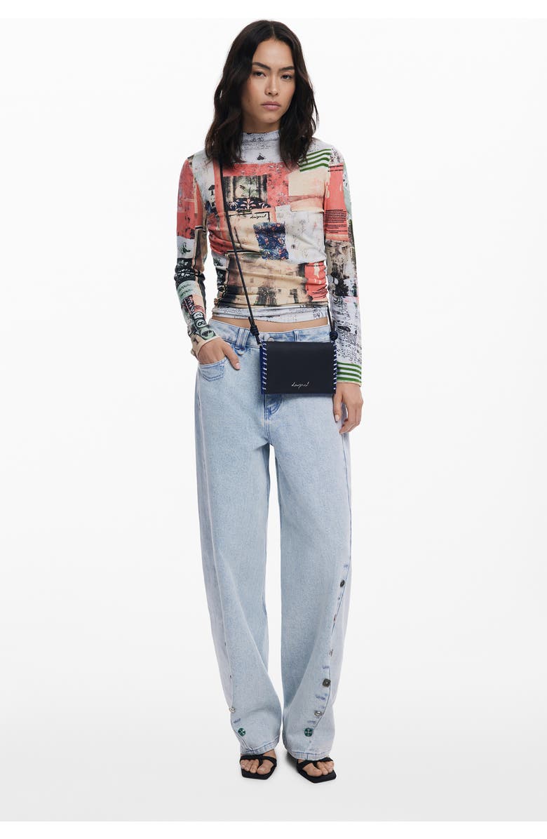 Desigual Faux Leather Crossbody Bag, Alternate, color, Black