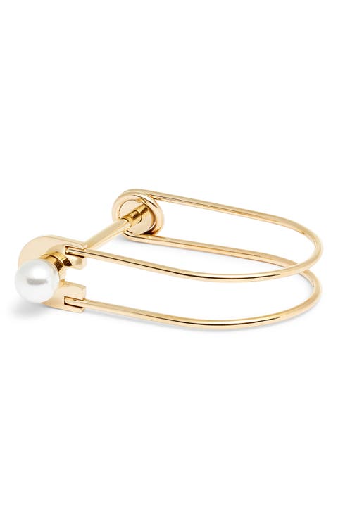 Imitation Pearl Lock Bangle