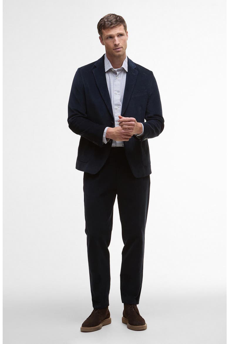 Wallington Pleated Stretch Corduroy Suit Pants, Alternate, color, NAVY