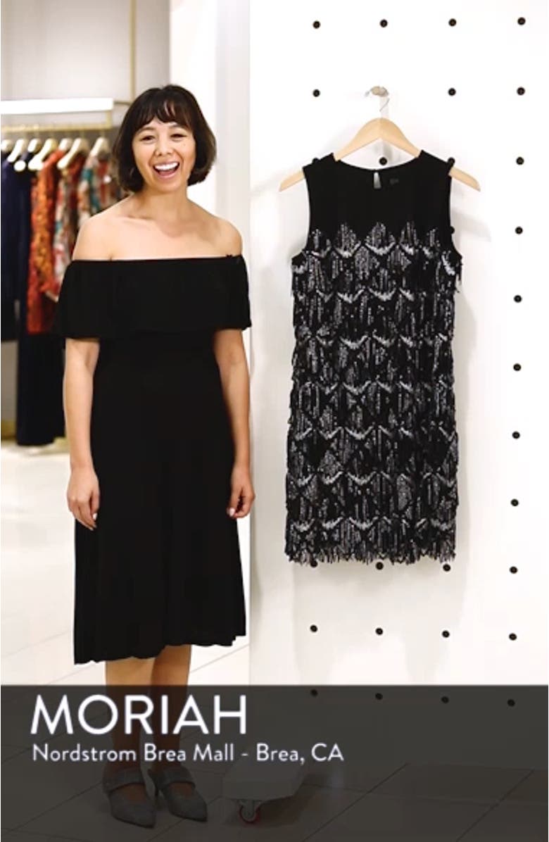 Sequin Fringe Sheath Dress, sales video thumbnail