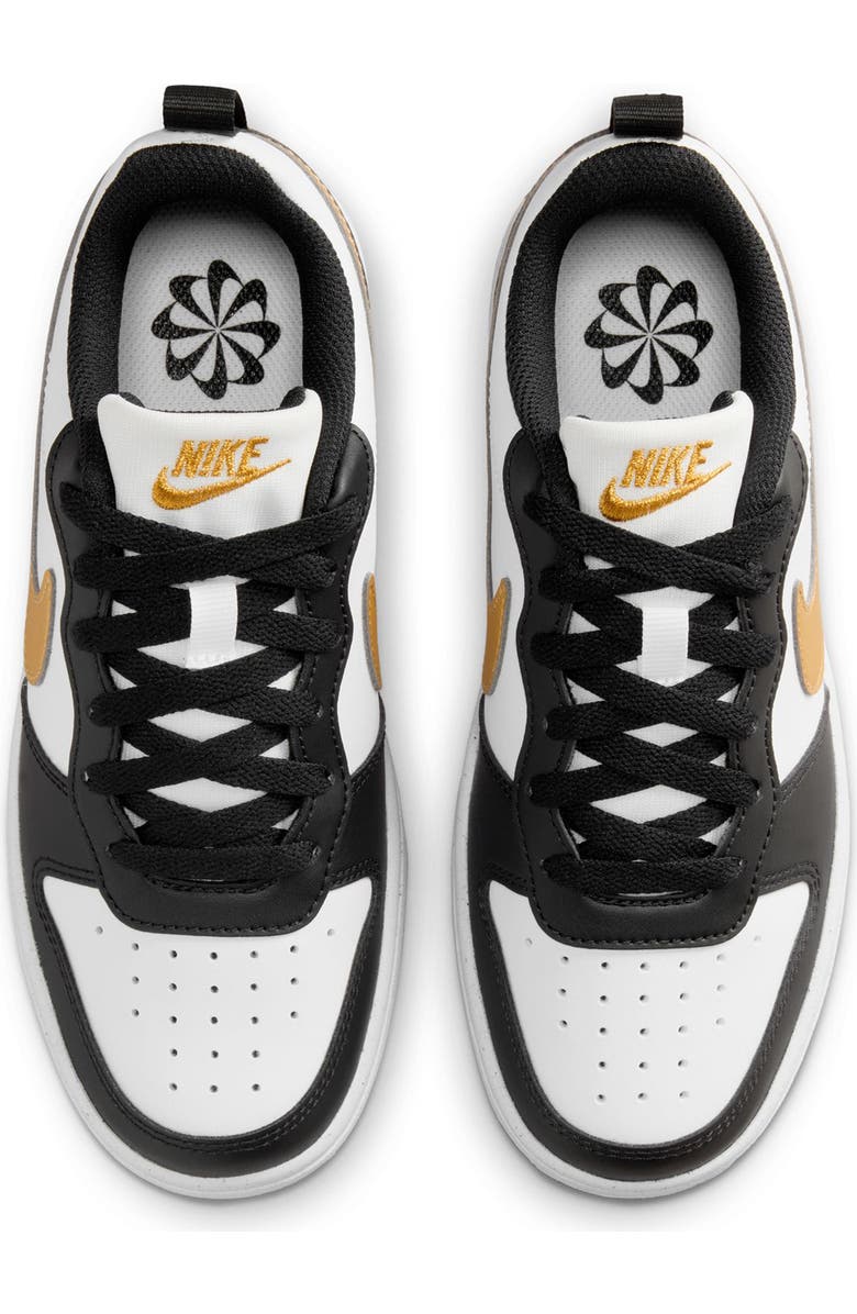 Nike Kids' Court Borough Low Top Sneaker, Alternate, color, Black/ Metallic Gold/ Black