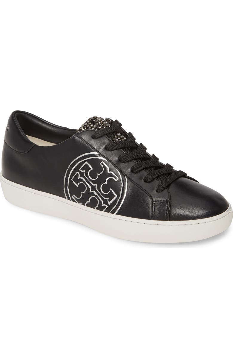 Tory Burch Embellished Logo Sneaker, Main, color,