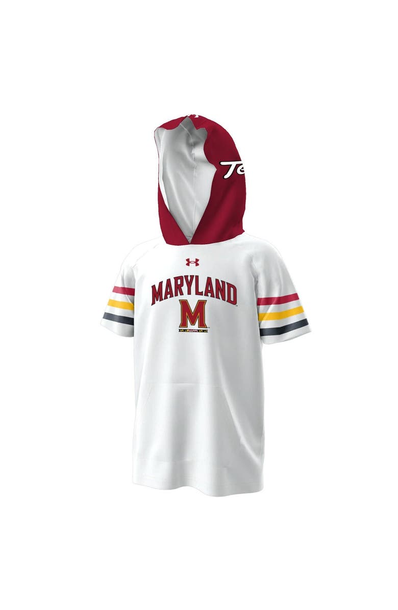 Under Armour Youth Under Armour  White Maryland Terrapins ArmourFuse Jersey Raglan Hooded T-Shirt, Alternate, color, 