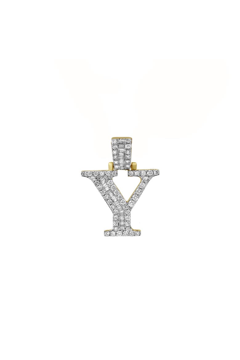 Y Initial Diamond Pendant 10K Yellow Gold - 0.69 Carats, Alternate, color, 10K Yellow Gold