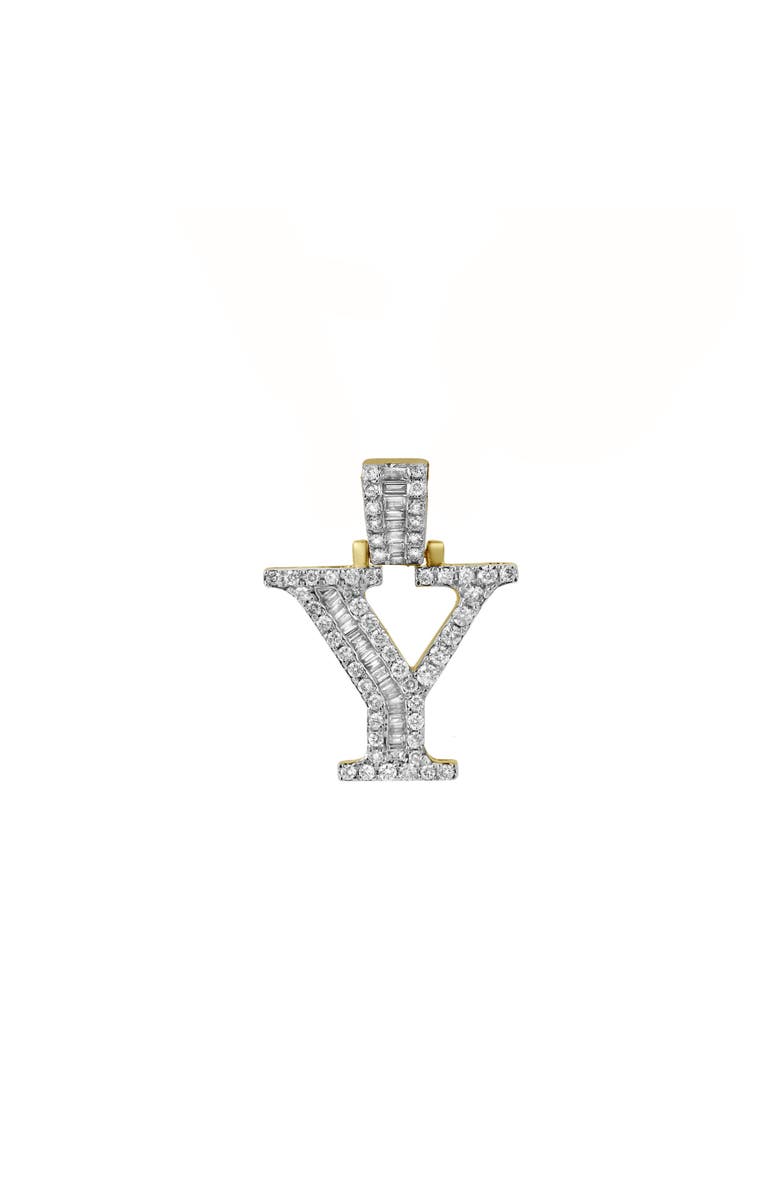 LuvMyJewelry Y Initial Diamond Pendant 10K Yellow Gold - 0.69 Carats, Alternate, color,