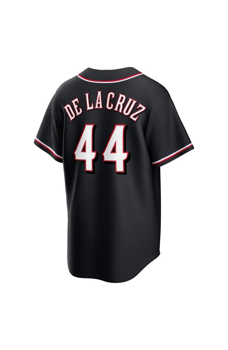 Nike Men's Nike Elly De La Cruz Cincinnati Reds Fashion Replica Black Out Jersey, Alternate, color, Black