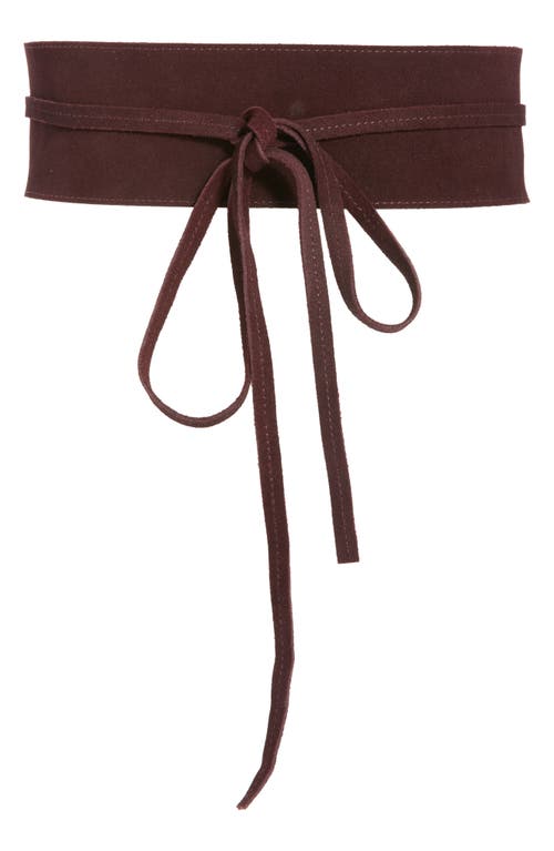 Eileen Fisher Obi Bow Suede Belt In Brown