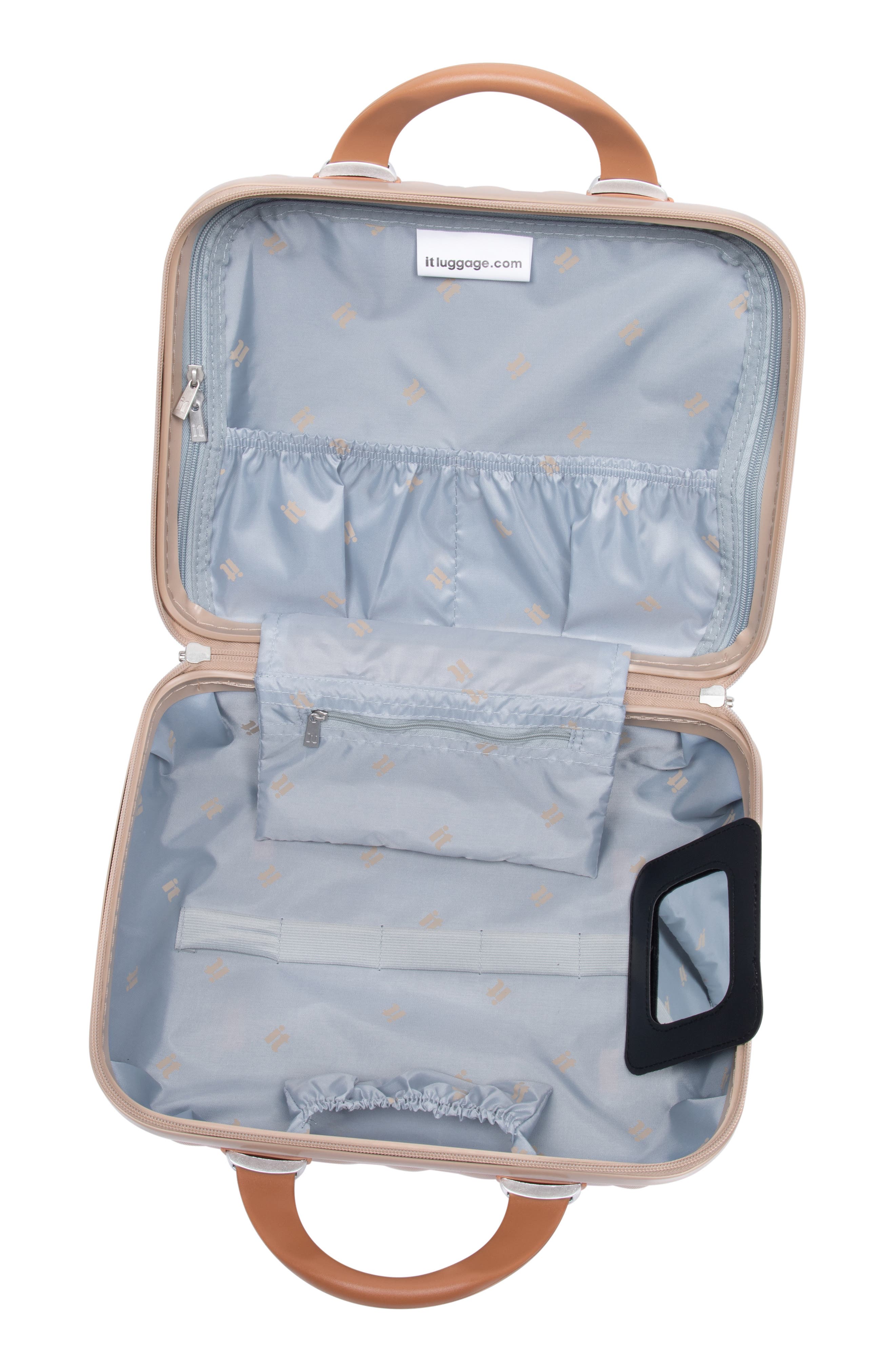 IT LUGGAGE Glitzy 14-Inch Hardside Vanity Case, Alternate, color, Sandy Skin