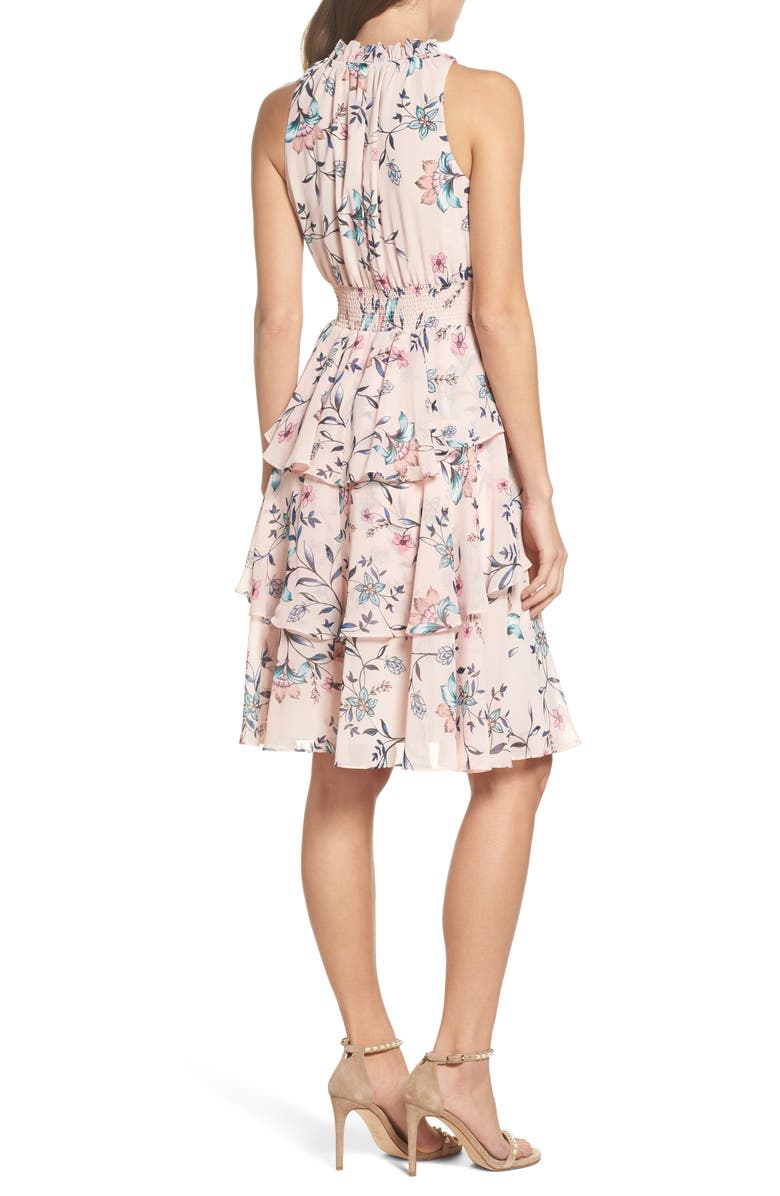 Eliza J Floral Ruffle A-Line Dress, Alternate, color,
