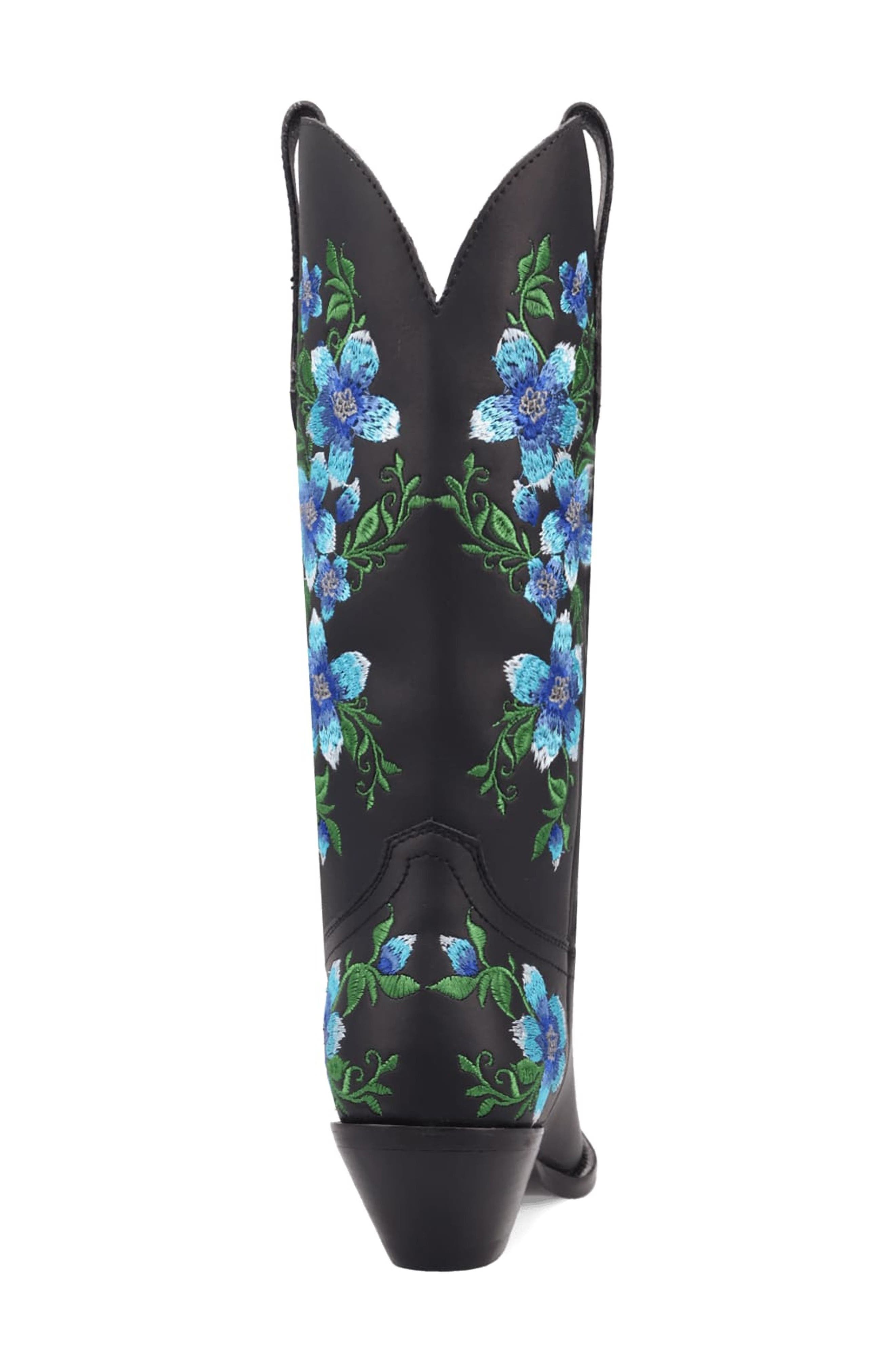 Dingo Posie Knee High Western Boot, Alternate, color, Black