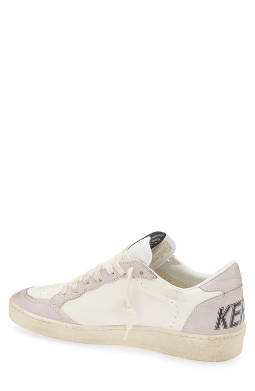 Golden Goose Ball Star Sneaker In White/pink/silver