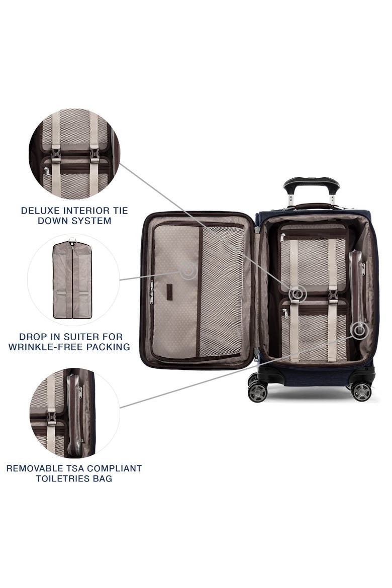Platinum Elite Softside Expandable 21" Carry On Spinner Luggage, Alternate, color, True Navy Blue
