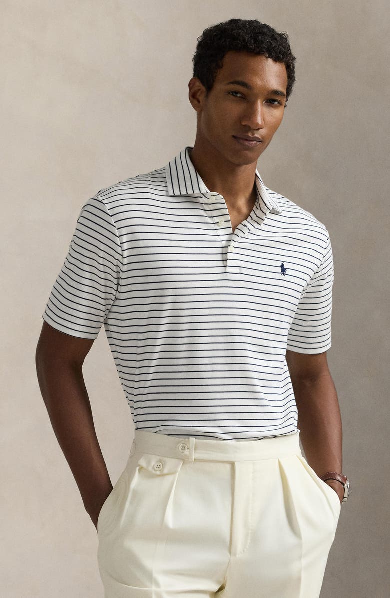 Polo Ralph Lauren Classic Fit Stripe Cotton Polo, Alternate, color, 
