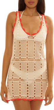 Becca Shoreline Open Stitch Cover-Up Minidress
