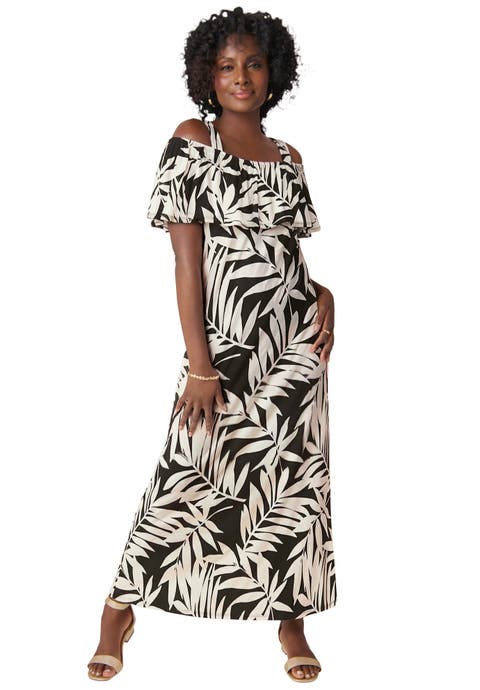 Cold Shoulder A-Line Maxi Dress (Plus)