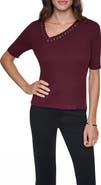 DKNY Grommet Rib Sweater