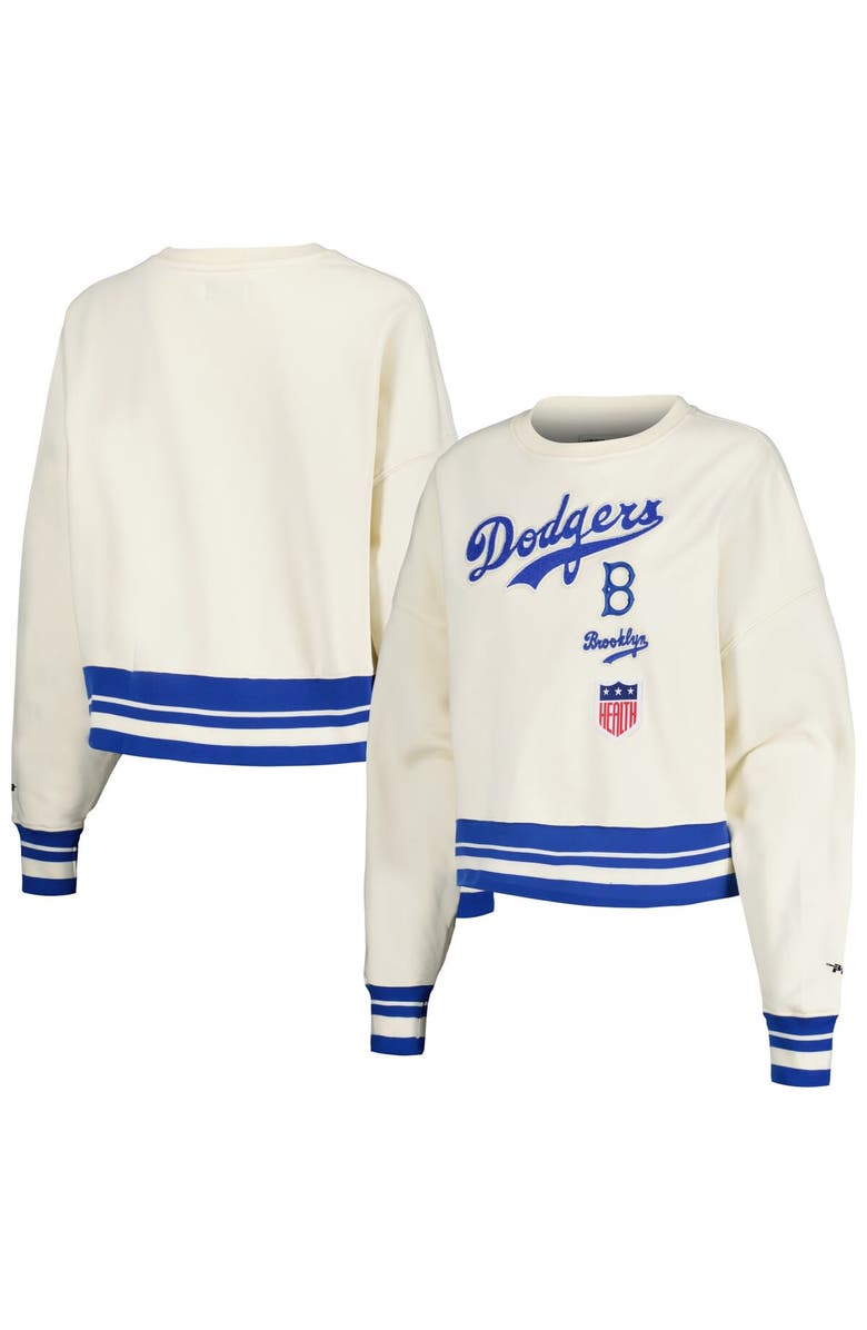 PRO STANDARD Women's Pro Standard Cream Los Angeles Dodgers Retro Classic Fleece Pullover Sweatshirt, Main, color, 
