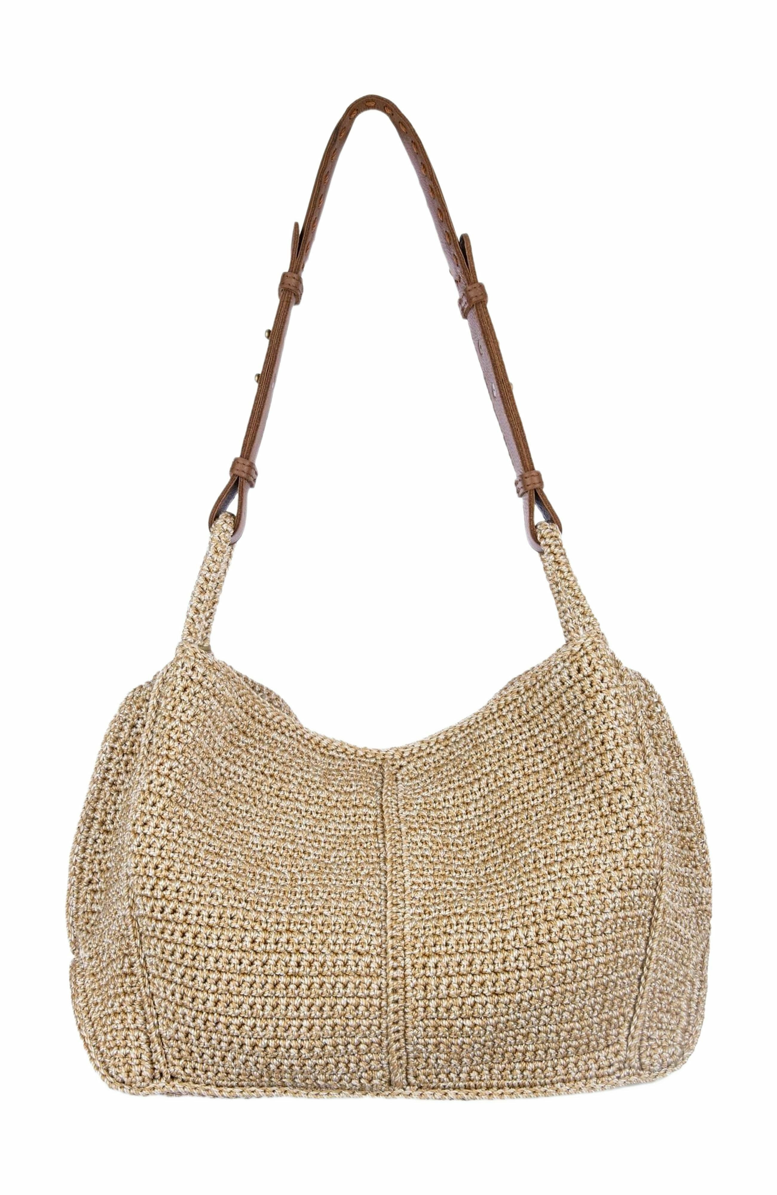 The Sak Los Feliz Hobo Leather Bag, Alternate, color, Bamboo Static