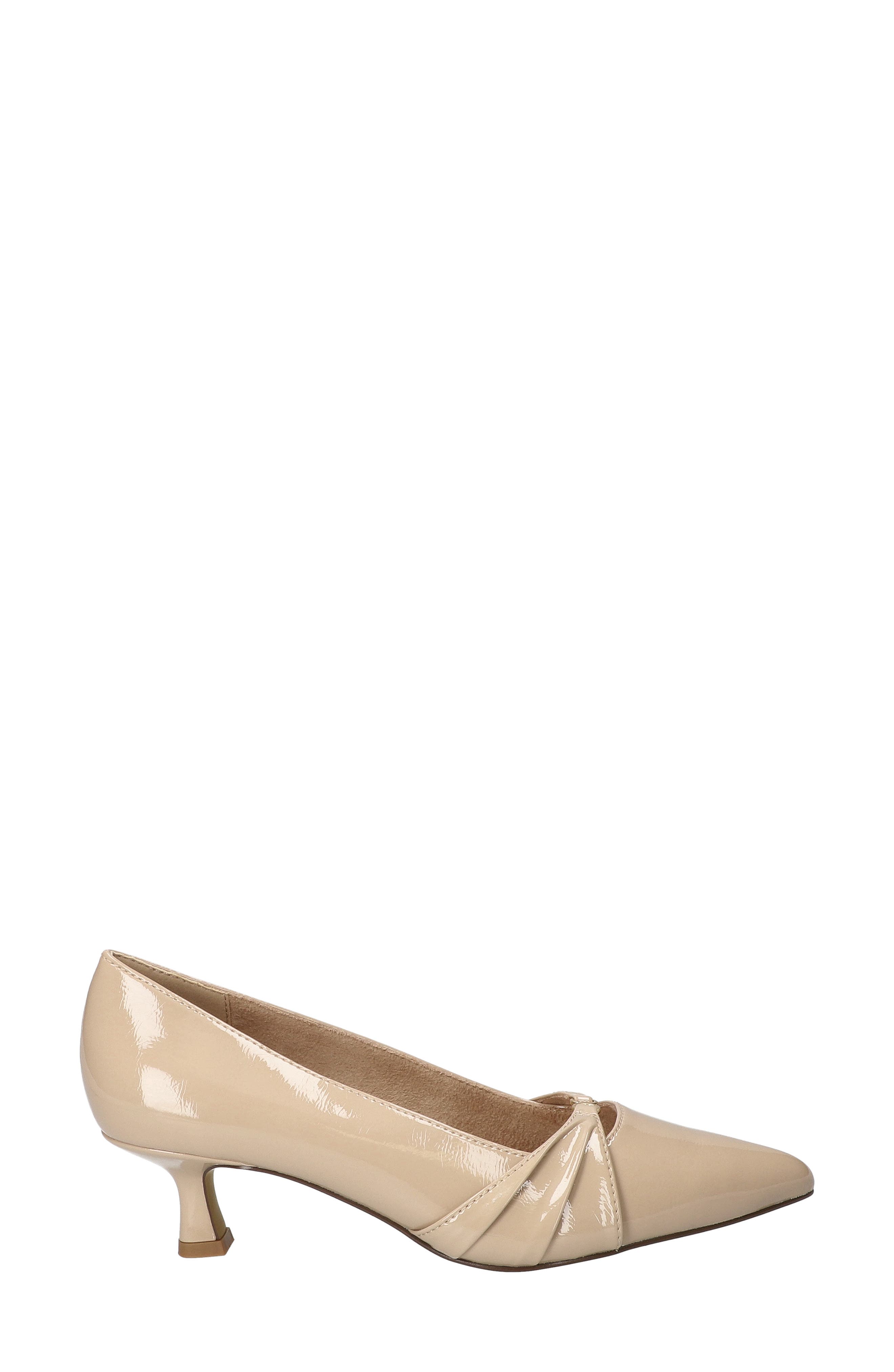 Ziggy Pointed Toe Kitten Heel Pump, Alternate, color, NUDE PATENT