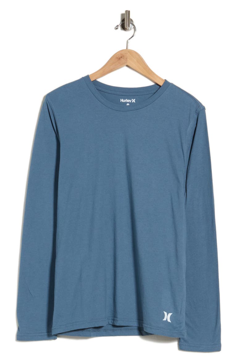 Long Sleeve Crewneck T-Shirt, Alternate, color, BLUE