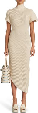 Cult Gaia Chrysta Turtleneck Rib Midi Sweater Dress